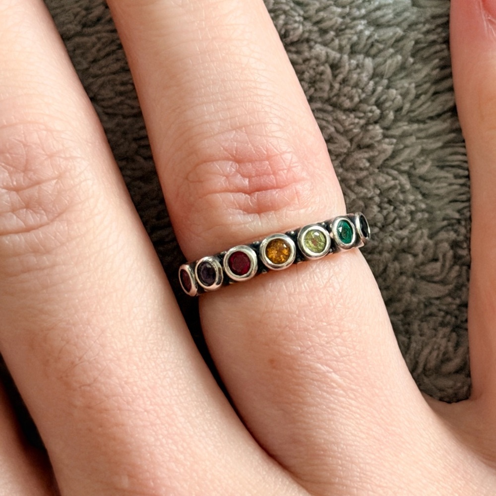 James Avery Multi-Stone Silver Ring - image 1